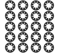 SG Store 20 Pezzi Rondelle Con Denti Interni Disco Di Serraggio Cuscinetto Per Albero Rondelle Star lock Per Albero Da 20 Mm Ruote Per Veicoli Mobili 19 X 38,2 Mm Nero