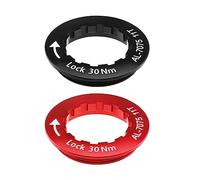 SG Store 2PCS 11T Cassette Lock Ring Lega di Alluminio Bicicletta Volano Anello Copertura 36mm Diametro per Mountain Road Bike Nero & Rosso