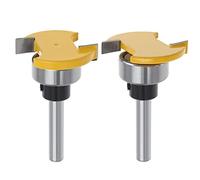 SG Store 2Pcs Frese Per Legno Per Biscotti Con Gambo 6 mm Con Fresa Per Scanalatura Cuscinetto Fresa Per Scanalatura A T 6x4mm E 6x6,35mm