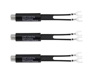 SG Store 3 pezzi UHF/VHF/FM Trasformatore 75 Ohm su 300 Ohm connettore F adattatore antenna TV nichelato Balun trasformatore per radio HiFi ricevitore AV antenna TV