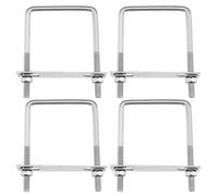 SG Store 4 bulloni a U quadrati, filettatura M8, larghezza interna 71 mm, lunghezza 100 mm, in acciaio inox 304, a forma di U, con dadi e piastre, per veicoli, condutture e edifici