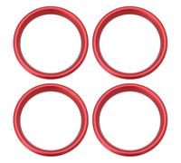 SG Store 4 Pezzi Rosso Anello Decorativo Per Presa d'aria Per Auto Compatibile Con Audi A3 S3 2013-2020 Q2 2017+ Anello In Lega Di Alluminio Diametro Esterno 63,2mm Diametro Interno 51,1mm