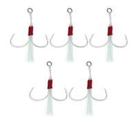 SG Store 5 Pezzi Rosso Ganci Di Assistenza Jigging Doppi Saltwater Dancing Stinger Hook Per Tutti I Tipi Di Esche Verticali Jigging Saltwater