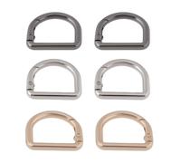 SG Store 6 Pezzi Semicerchio Metallo Molla Portachiavi D Forma Molla Molla Portachiavi Fibbie D Anelli Per Borse Zaini Nero Oro Argento