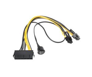SG Store Cavo Interruttore ATX 24 Pin A PCIe 6+2 Pin per Collegare L'alimentatore (PSU) E La Scheda Grafica PCIe 30 Cm + 50 Cm