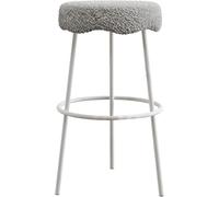 Sgabelli Bar per Altezza da banco, bartool Imbottiti Lambsca, U201C Cucina Alta Sgabello con Gamba in Metallo e poggiapiedi, cucine Counter Island Breakfast (Grey-1ps, 65 cm)