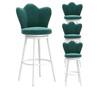 Sgabelli da banco Altezza Set di 4 sgabelli ergonomici a 360 ° sedie da Bar Girevole, Comodi Velluto contropiede Alte feci Alte feci per Colazione sgabelli da Pranzo con Schienale a Farfalla (Verde,