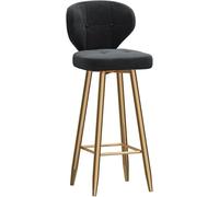 Sgabelli da banco con Arco Posteriore e Sedile Rivestito in Velluto, Sedia da Pranzo Alti sgabelli per casa da Cucina, 26/30 Pollici (Black-1ps, 75 cm)