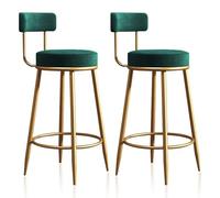 Sgabelli da banco in Velluto per la Colazione sgabelli da Bar di 2 sedie da Banda Posteriore Cavo sgabelli Alti per casa, Sala da Pranzo, Festa, Sedia da Cucina Isola (Verde 75 cm)