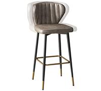 Sgabelli da bancone 26/30 "con Rivestimento in Pelle Sintetica e poggiapiedi, ° Girevole sedie da Bar Alte per l'isola della Cucina, Pub, bistrot (grigio-1ps, 75 cm/30 Pollici)