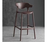 Sgabelli da bancone cucina moderni con schienale, impilabili, in plastica, 75 cm/29,5 pollici, sedia da bar per casa, soggiorno, pub e tempo libero all'aperto, marrone