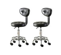 Sgabelli da bancone, sedia da disegno con schienale e poggiapiedi, multiuso, per bar, cucina, ufficio, set da 2