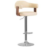 Sgabelli da bar 2 pezzi Crema Legno Curvo Similpelle Girevole Regolabile | Design senza tempo, telaio in legno curvo e ferro, rotazione 360°, sollevamento a gas, capacità 110 kg per sedile