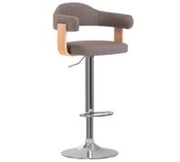 Sgabelli da bar, 2 pezzi, tortora in legno curvato e tessile girevole | Legno curvo, ferro robusto, tessuto morbido, sollevamento a gas, rotazione 360°, carico 110 kg, design senza tempo