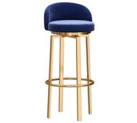 Sgabelli da Bar Altezza contropiede-255,6/29,6 ", sedie da banco per bancone Girevole a 360 ° con Sedile di Velluto, Bassa Schiena e poggiapiedi, Sedia da Cucina Isola con Gambe in Metallo Oro (1