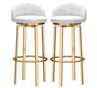 Sgabelli da Bar Altezza contropiede-255,6/29,6 ", sedie da banco per bancone Girevole a 360 ° con Sedile di Velluto, Bassa Schiena e poggiapiedi, Sedia da Cucina Isola con Gambe in Metallo Oro (2