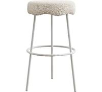 Sgabelli da Bar con banco Altezza, bartool Imbottiti Lambsca, 26/30 U201C Cucina Alta Sgabello con Gamba in Metallo e poggiapiedi, cucine Counter Island Breakfast (White-1ps, 75 cm)