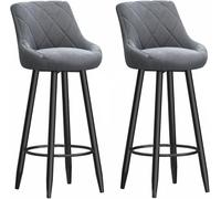 Sgabelli da Bar con banco di Altezza Set di 2 Bar in Velluto Imbottiti, Sgabello da banco da banco da Cucina 26/30 Pollici con Gamba in Metallo e poggiapiedi, sedie da Bar per cucine Counter Island