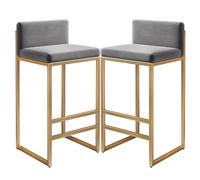 Sgabelli da Bar con bancone sgabelli da Bar Imbottiti di 2, contropiede da banco da Cucina in Velluto, sedie da Bar in Basso per l'isola, Pub, Stile Industriale (XY-05,75 cm (29,5 ''))