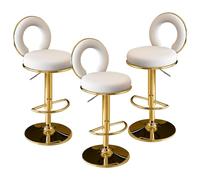 Sgabelli da Bar con Posteriore in Pelle per la pedaggio Girevole ripieno di sgabelli da Bar Regolabili per Le Isole della Cucina Set Grigio di 1 Interessante (Set di 3)