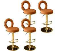 Sgabelli da Bar con Posteriore in Pelle per la pedaggio Girevole ripieno di sgabelli da Bar Regolabili per Le Isole della Cucina Set Grigio di 1 Interessante (Set Arancione di 4)