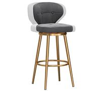 Sgabelli da Bar Girevole a 360 °, Moderni Velluto in Velluto ripieno di Battito, Sgabello Alto dell'isola da Cucina con Schiena, Gamba in Metallo e poggiapiedi (grigio-1ps, 65 cm/26in)