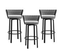 Sgabelli da Bar Girevole Grigio Set di 1/2/3/4, Altezza del Sedile da Bar 75 cm sgabelli da Bar, sgabelli da banco con sgabelli da Bar sul Retro per l'isola della Cucina, Pub, bistrot, Ristorante