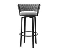 Sgabelli da Bar Girevole Grigio Set di 1/2/3/4, Altezza del Sedile da Bar 75 cm sgabelli da Bar, sgabelli da banco con sgabelli da Bar sul Retro per l'isola della Cucina, Pub, bistrot, Ristorante