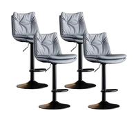 Sgabelli da bar girevoli in pelle grigia, 4 pezzi, sedie imbottite con schienale e poggiapiedi, per cucina, isola e casa, bar, design elegante marrone e arancione