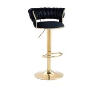 Sgabelli da Bar girevoli Set di sgabelli da banco Regolabili a 2 - Altezza sedie da Bar per casa con Bassa Schiena, Base d'oro e Rivestimento in Velluto, Sedia da Pranzo per l'isola della