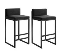 Sgabelli da bar imbottiti per bancone della cucina, design moderno quadrato con stile rustico, comodi posti a sedere per cucina di casa, isola e angolo colazione