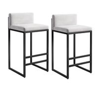 Sgabelli da bar imbottiti per bancone della cucina, design moderno quadrato con stile rustico, comodi posti a sedere per cucina di casa, isola e angolo colazione