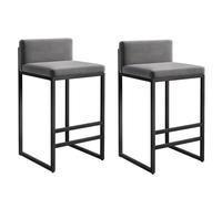 Sgabelli da bar imbottiti per bancone della cucina, design moderno quadrato con stile rustico, comodi posti a sedere per cucina di casa, isola e angolo colazione