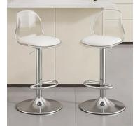Sgabelli da bar in acrilico con schienale medio, set di 2, sgabelli da bar girevoli trasparenti regolabili con ponte aereo, sedie da bar ad altezza bancone for cucina, sala da pranzo, pub, bar
