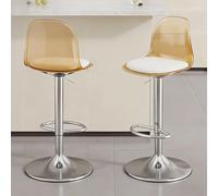 Sgabelli da bar in acrilico con schienale medio, set di 2, sgabelli da bar girevoli trasparenti regolabili con ponte aereo, sedie da bar ad altezza bancone for cucina, sala da pranzo, pub, bar
