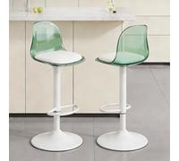 Sgabelli da bar in acrilico con schienale medio, set di 2, sgabelli da bar girevoli trasparenti regolabili con ponte aereo, sedie da bar ad altezza bancone for cucina, sala da pranzo, pub, bar