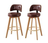Sgabelli da bar in legno con girevoli e schienali, comodi posti a sedere per isole e sale da pranzo