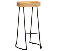 Sgabelli da bar in legno di mango massiccio con telaio in ferro, 2 pezzi, | Legno massello, ferro resistente, 110 kg, artigianale, design Gavin, retrò, senza tempo, cucina, bar, ristorante