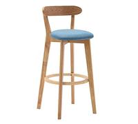 Sgabelli da Bar in Legno massello Bancone da Cucina Nordico per la casa Tavoli e sedie da Bar con Schienale e Rivestimento del Sedile Rimovibile, Colore Legno