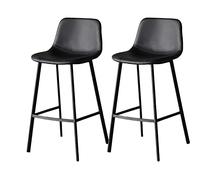 Sgabelli da bar in pelle sintetica, sedie da bancone da cucina, sedie per la colazione, altezza 65/75 cm, sgabello da bar (cuscino nero, 75 cm), design moderno e comfort