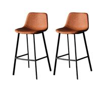 Sgabelli da bar in pelle sintetica, sedie per la colazione da cucina, 65/75 cm, sedie moderne a isola con cuscino marrone (altezza 75 cm), perfetto per casa e cucina