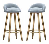 Sgabelli da Bar in Velluto 26/30 Pollici per Le Gambe e poggiapiedi in Metallo Nero, Sgabello da bancone per Cucina Isola, caffè, Pub, Bar, 300 libbre (grigio2ps, 65 cm/25.6in)