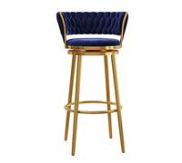 Sgabelli da Bar in Velluto da Bar con sgabelli da Bar con Barba da Cucina Girevole in Tessuto con Base d'oro per la Cucina/Bar/Sala da Pranzo, (65 cm)