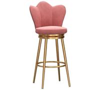Sgabelli da bar in velluto, girevoli a 360°, con schienale a petalo e poggiapiedi in metallo dorato, eleganti e moderne, per sala da pranzo