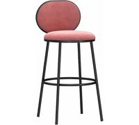 Sgabelli da Bar in Velluto sedie da Bar per bancone per la Colazione con Schiena e Gamba in Metallo, capacità di 330 libbre, sgabelli Alti per l'isola della Cucina, Pub (rosa-1ps, 65 cm)