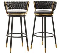 Sgabelli da Bar in Velluto Set di 2, sgabelli da Bar con sgabelli da Barra e poggiapiedi per Le sedie per Il bancone della Cucina Pub