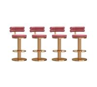 Sgabelli da bar in velluto, set di 4 sgabelli da bar girevoli a 360° con poggiapiedi e gambe in metallo, sedie da pub imbottite moderne regolabili in altezza per ristoranti con isola da cucina