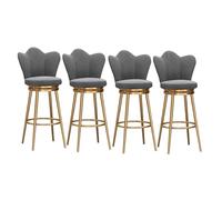 Sgabelli da bar moderni con schienale, set da 1/2/3/4, sgabelli da bar imbottiti girevoli a 360°, sedie da pranzo con gambe in metallo for isola cucina, bar, pub, bistrot, grigio, 3 pezzi da 65 cm, ga