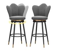 Sgabelli da bar moderni con schienale, set da 1/2/3/4, sgabelli da bar imbottiti girevoli a 360°, sedie da pranzo con gambe in metallo for isola cucina, bar, pub, bistrot, grigio, 3 pezzi da 65 cm, ga