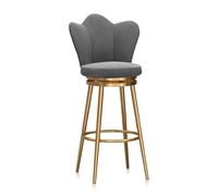 Sgabelli da bar moderni con schienale, set da 1/2/3/4, sgabelli da bar imbottiti girevoli a 360°, sedie da pranzo con gambe in metallo for isola cucina, bar, pub, bistrot, grigio, 3 pezzi da 65 cm, ga